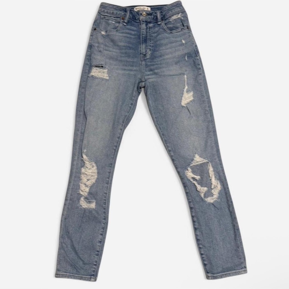 Abercrombie & Fitch Light Blue Distressed Skinny Jeans